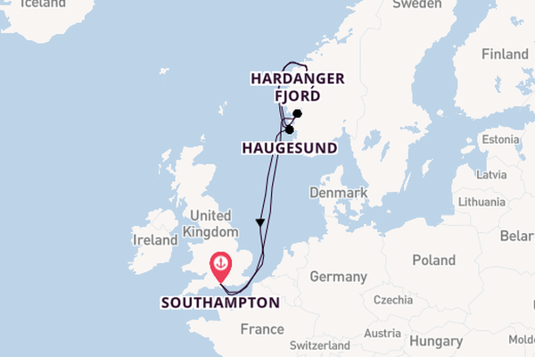 Norway from Southampton, England with the Arvia