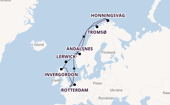 Norwegen ab London/Dover, Großbritannien auf der Nieuw Statendam