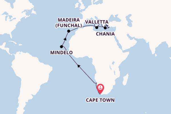 Luxury Cape Town to Rome Cruising with Greece, Turkey & Aegan Sea