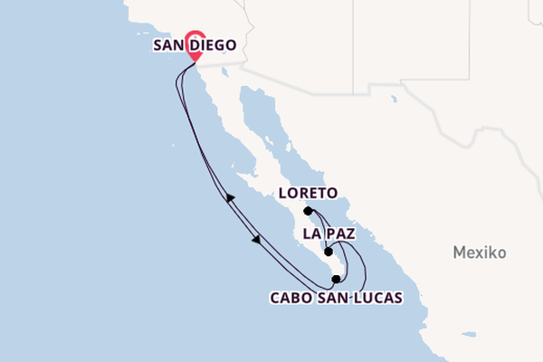 USA Westküste ab San Diego, USA auf der Zaandam