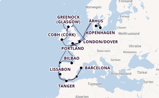 Britische Inseln ab Rotterdam, Niederlande auf der Nieuw Statendam
