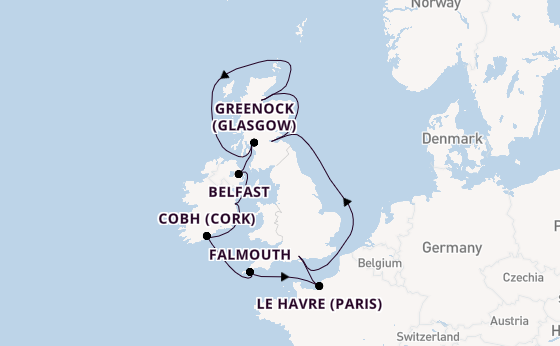British Isles from Southampton, England with the Majestic Princess