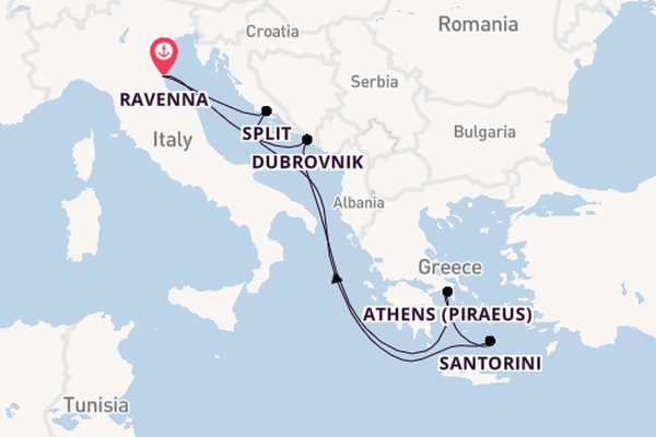 Mediterranean Sea from Ravenna, Italy with the Explorer of the Seas