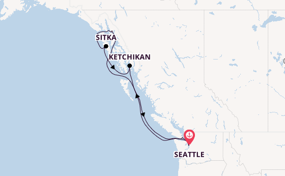 Alaska from Seattle, Washington with the Eurodam