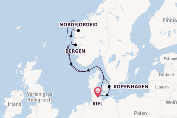 Norwegen ab Kiel mit AIDAnova