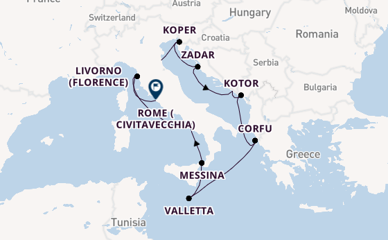 Mediterranean from Ravenna, Italy with the Norwegian Dawn
