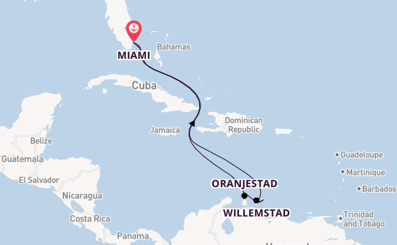 Southern Caribbean from Miami, Florida with the Carnival Firenze