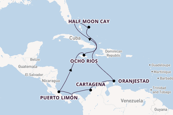Caribbean vanaf Fort Lauderdale, Verenigde Staten met de Oosterdam
