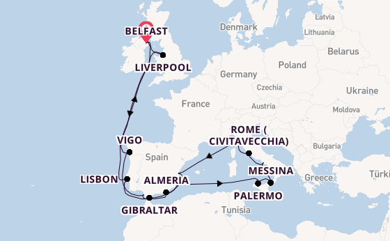 Sailing from Belfast via Gibraltar