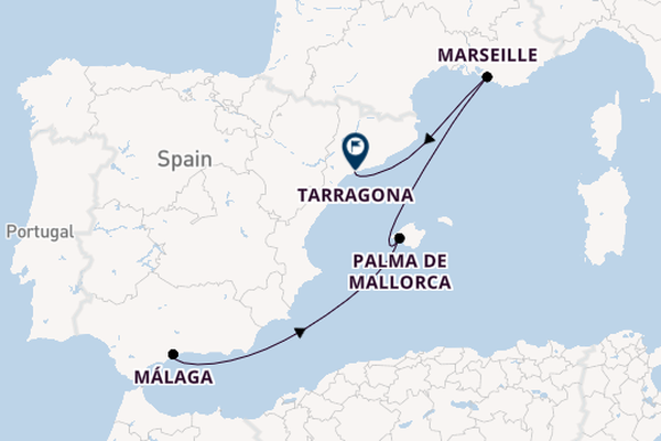 Westelijke Middellandse Zee vanaf Málaga, Spanje met de MSC Meraviglia