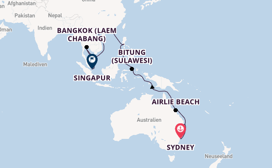Südostasien ab Sydney auf der Queen Anne