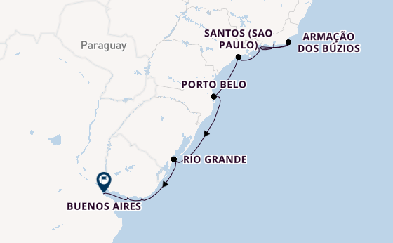 Südamerika ab Rio de Janeiro, Brasilien auf der Aurelia