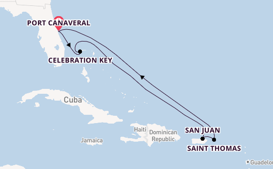 Caribbean from Port Canaveral, Florida with the Carnival Mardi Gras