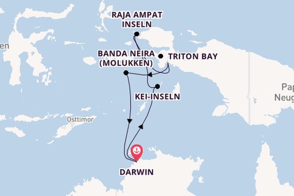 Indonesien ab Darwin, Australien auf der Le Soléal