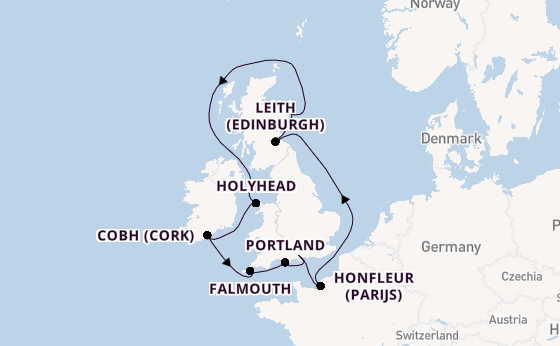 Verenigd Koninkrijk vanaf Southampton (Londen), Engeland met de Silver Spirit