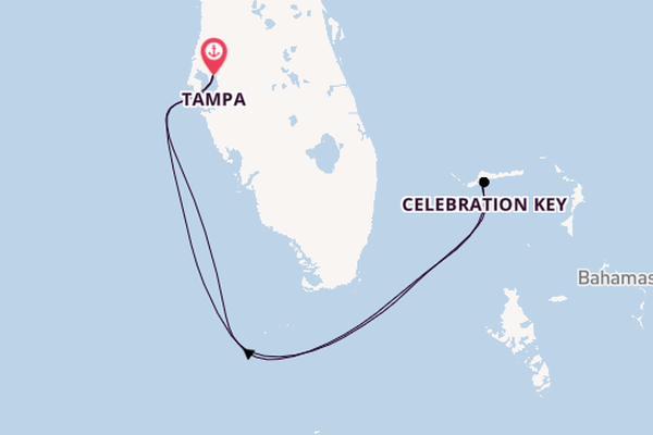Caribbean from Tampa, Florida, USA with the Carnival Paradise