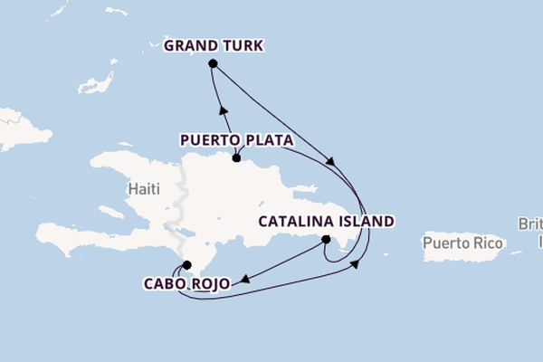 Caribbean vanaf La Romana, Dominicaanse Republiek met de Costa Fascinosa