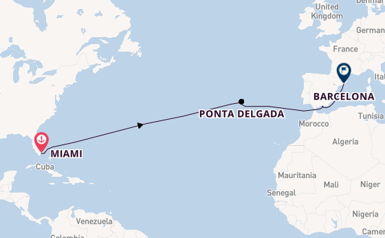 Transatlantic from Miami, Florida, USA with the Norwegian Jewel