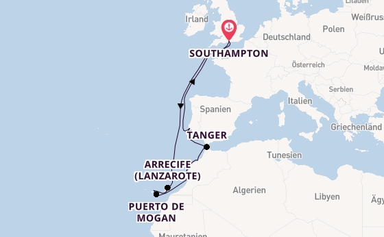 Kanarische Inseln ab Southampton, Großbritannien auf der Queen Elizabeth
