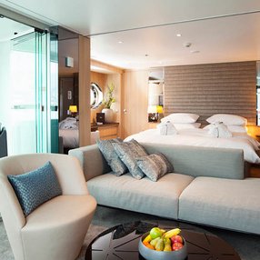 Come aboard the undefined and discover one of 11 cabin categories on a total of 4 decks that can accommodate 169 passengers. Choose your dream cabin and feel at home on board the undefined!