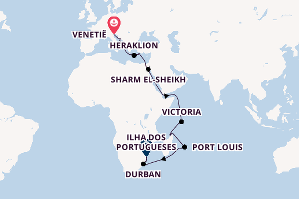 Middellandse Zee vanaf Venetië, Italië met de MSC Armonia