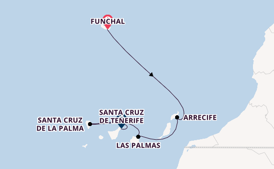 Canary Islands from Funchal, Madeira, Portugal with the MSC Fantasia