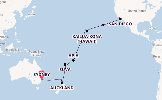 Transpacific from Sydney, Australia with the Royal Princess