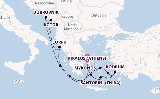 Eastern Mediterranean from United Kingdom with the Scarlet Lady