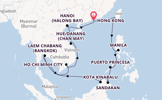 South East Asia from Hong Kong, China with the Silver Muse