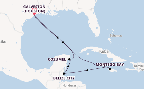 Westliche Karibik ab Galveston (Houston), USA auf der Carnival Sunshine