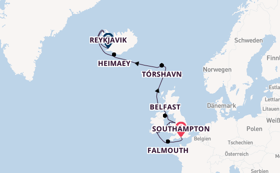 Britische Inseln ab Southampton, Großbritannien auf der Seven Seas Grandeur
