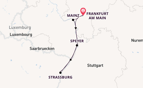 Rhein ab Frankfurt am Main, Deutschland auf der VIVA TIARA