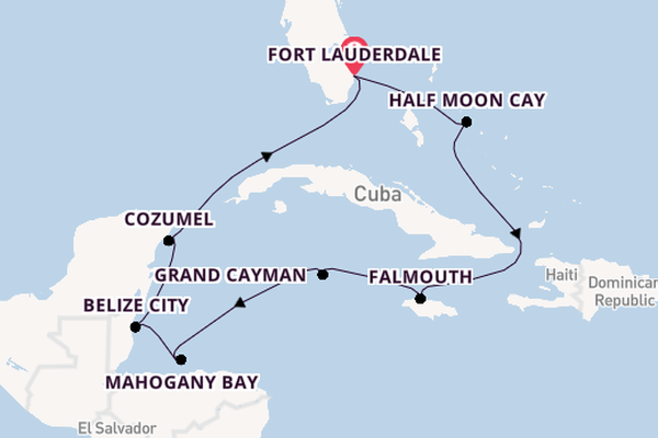 Caribbean vanaf Fort Lauderdale, Verenigde Staten met de Rotterdam