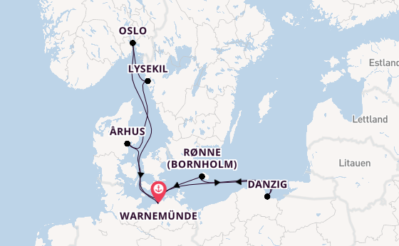 Norwegen ab Warnemünde auf AIDAmar