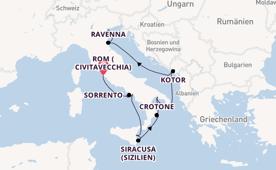 Westliches Mittelmeer ab Civitavecchia (Rom), Italien auf der Azamara Onward
