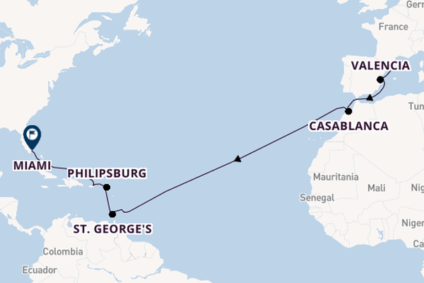 Mediterranean To Miami & The Caribbean Grand Journey