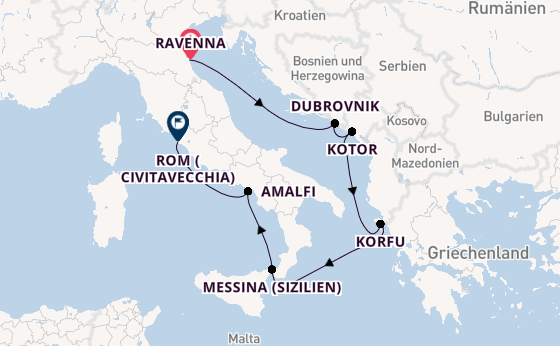 Mittelmeer ab Ravenna, Italien auf der Explorer of the Seas