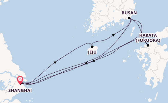 East Asia from Shanghai, China with the MSC Bellissima