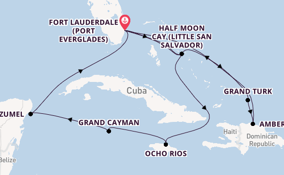 Caribbean from Fort Lauderdale (Port Everglades), Florida with the Nieuw Statendam