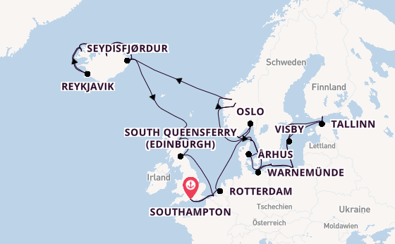 Arktis ab Southampton, Großbritannien auf der Regal Princess