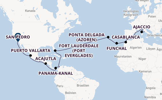Transatlantik ab Civitavecchia (Rom), Italien auf der Coral Princess