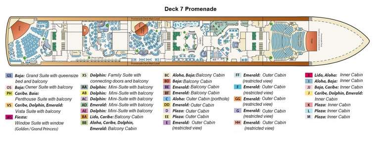 Golden Princess Itineraries Deck Plans Staterooms Dreamlines