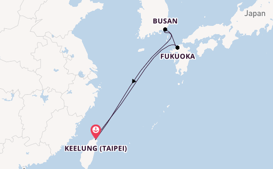 Oost-Azië vanaf Keelung (Taipei), Taiwan met de Costa Serena