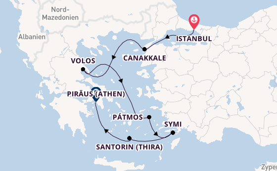 Östliches Mittelmeer ab Istanbul, Türkei auf der Seabourn Ovation