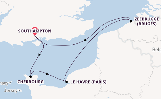 British Isles from Southampton, England with the Britannia 