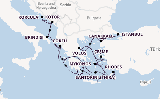 Eastern Mediterranean from Dubrovnik, Croatia with the Seabourn Ovation 
