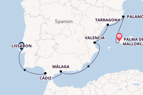 Westliches Mittelmeer ab Palma de Mallorca, Spanien auf der EUROPA 2