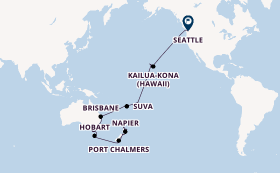 Transpacific from Auckland, New Zealand with the Noordam