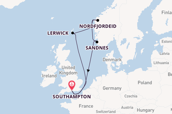 Norway from Southampton, England with the MSC Meraviglia