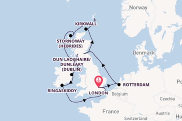 15 day cruise on board the Nieuw Statendam from London
